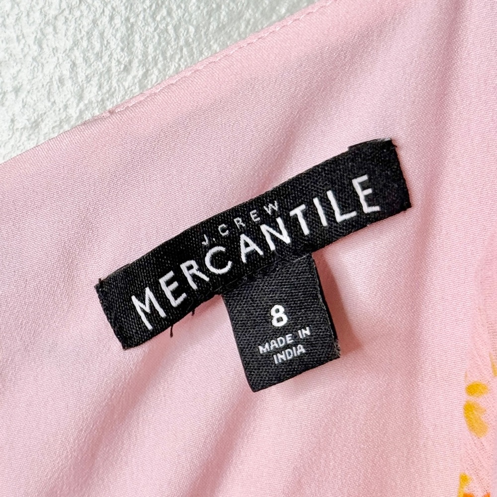 J. Crew Mercantile Floral Tiered Maxi Dress‎ Sunburst Bouquet Pink Yellow Size 8 - Picture 8 of 12